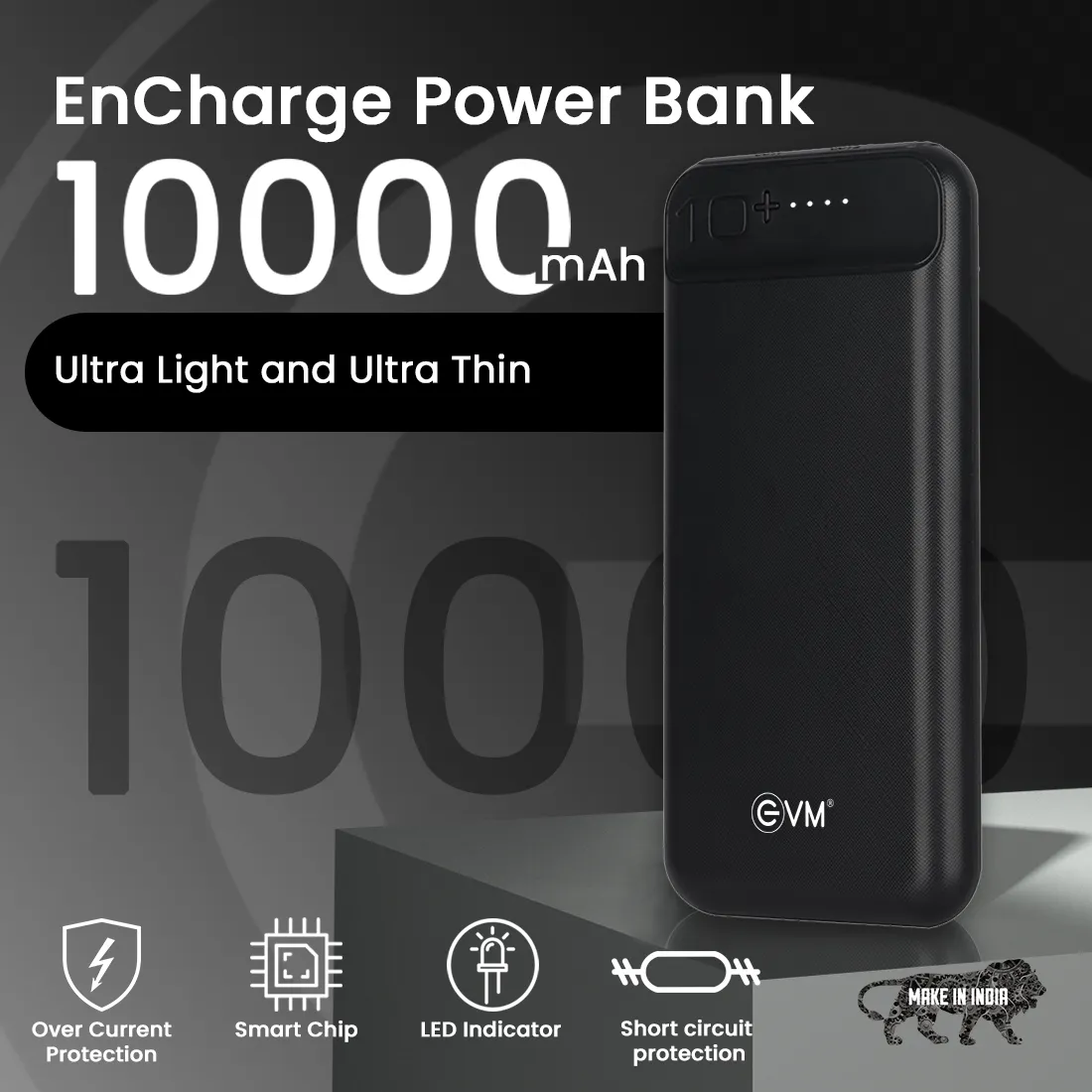 EVM Power Bank 10000 mAh (EnCharge P0109) Black view 6